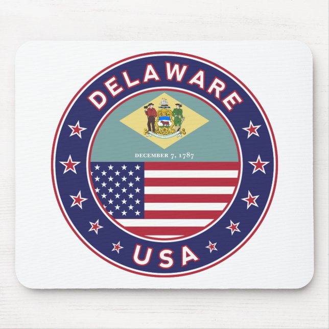 Delaware, Delaware, T - Shirt, Delaware, Aufkleber Mousepad (Vorne)