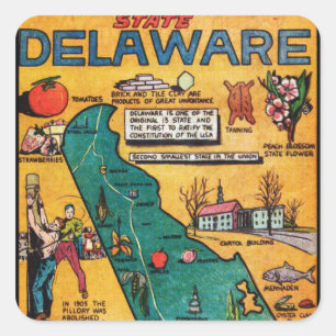 Delaware der Diamant-Staat Quadratischer Aufkleber