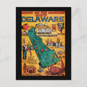 Delaware, der Diamond-Staat Postkarte