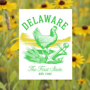 Delaware der erste Staat Est. 1787 Vintage Reise Postkarte