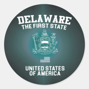 Delaware Der erste Staat Runder Aufkleber
