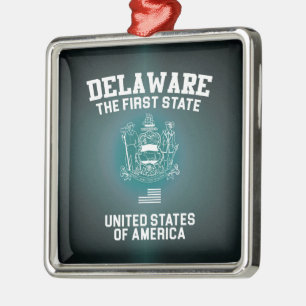 Delaware Der erste Staat Silbernes Ornament