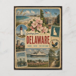 Delaware-echte Vintage-Style-Ansichtskarte Postkarte