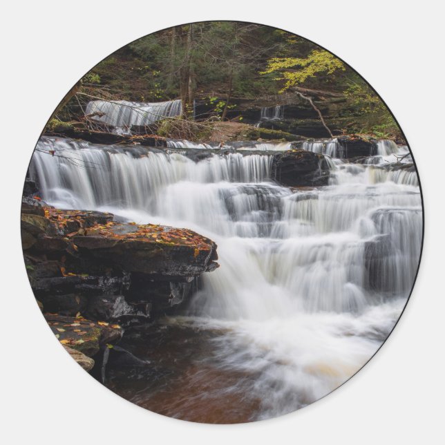 Delaware Falls - Herbst 2018 Runder Aufkleber (Vorderseite)