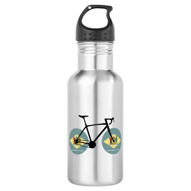 Delaware Flag Cycling Edelstahlflasche (Vorderseite)