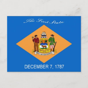 Delaware-Flag-Postkarte Postkarte