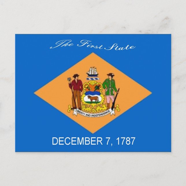 Delaware-Flag-Postkarte Postkarte (Vorderseite)