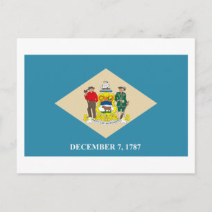 Delaware-Flag-Postkarte Postkarte