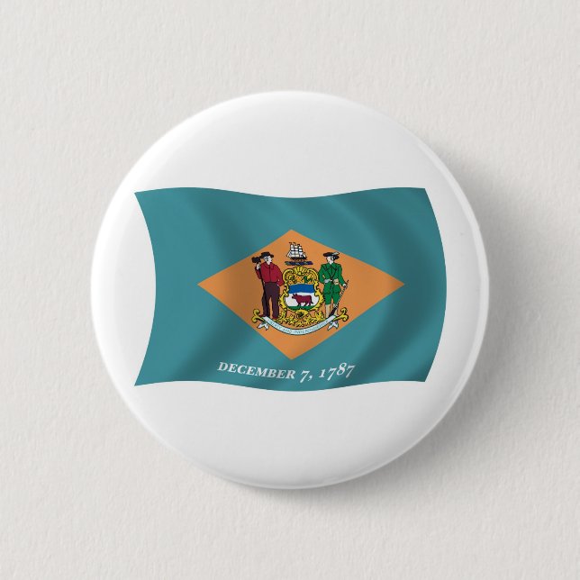 Delaware-Flagge-Button Button (Vorderseite)