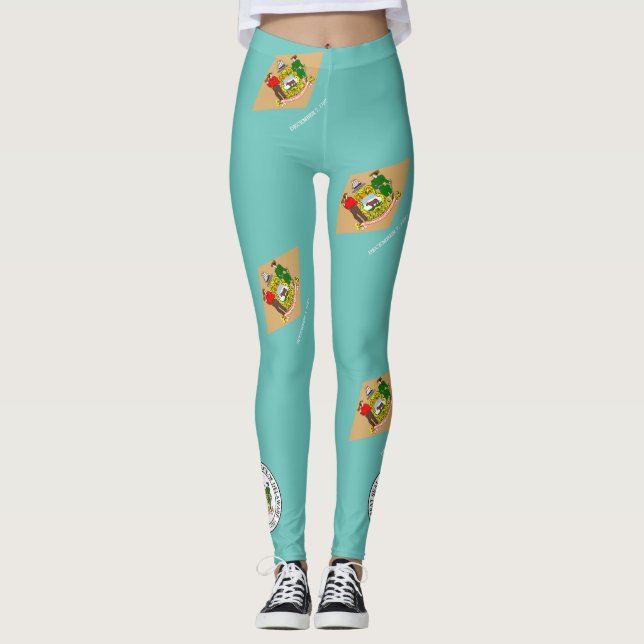 Delaware-Flagge Leggings (Vorderseite)