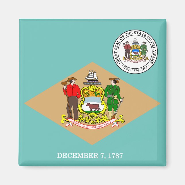 Delaware-Flagge Magnet (Vorne)