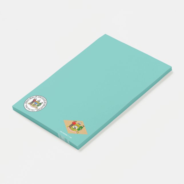 Delaware-Flagge Post-it Klebezettel (angewinkelt)