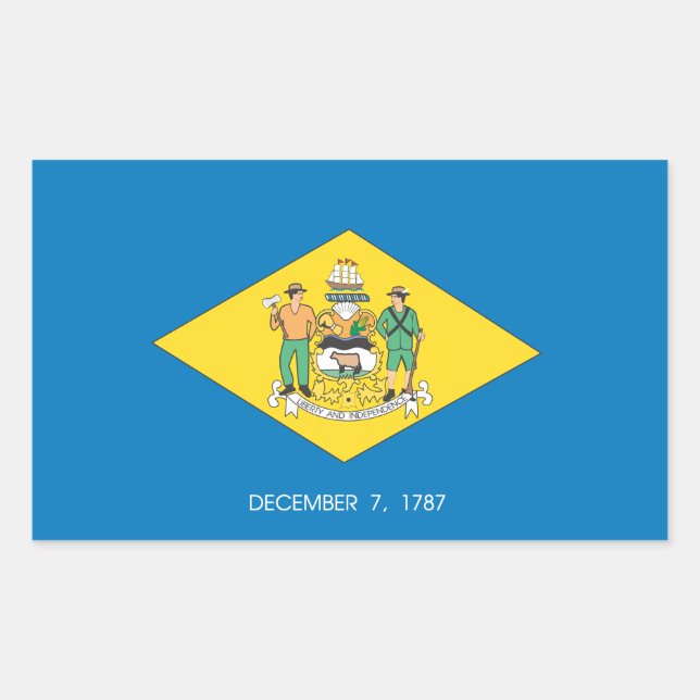 Delaware-Flagge Rechteckiger Aufkleber (Vorderseite)