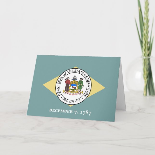 Delaware-Flagge & Siegel, Delaware Karte (Vorderseite)