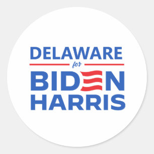 Delaware für Biden Harris Runder Aufkleber