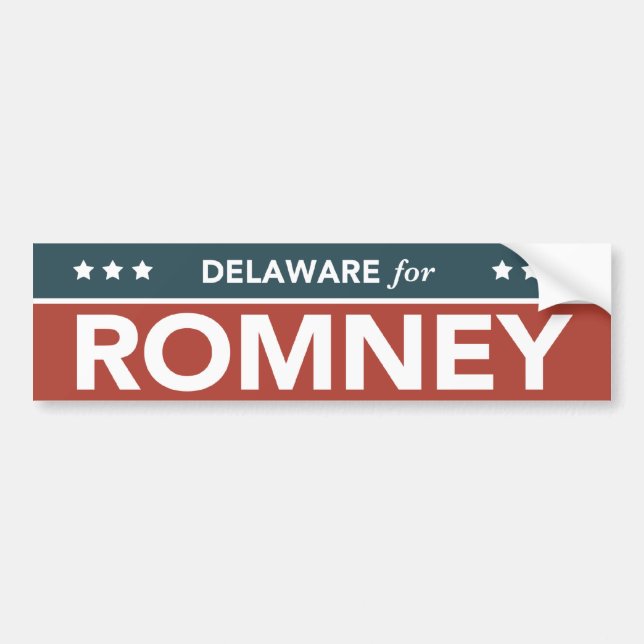 Delaware für Mitt Romney Ryan Autoaufkleber (Vorne)