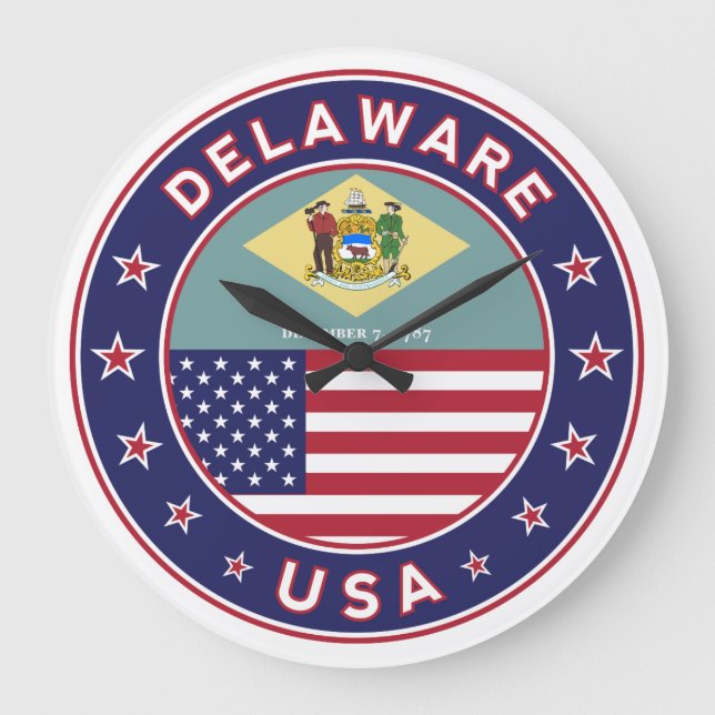 Delaware Große Wanduhr (Vorderseite)