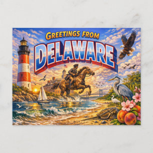 Delaware Grüße Postkarte