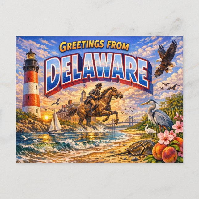 Delaware Grüße Postkarte  (Vorderseite)