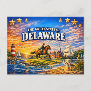 Delaware Grüße Postkarte
