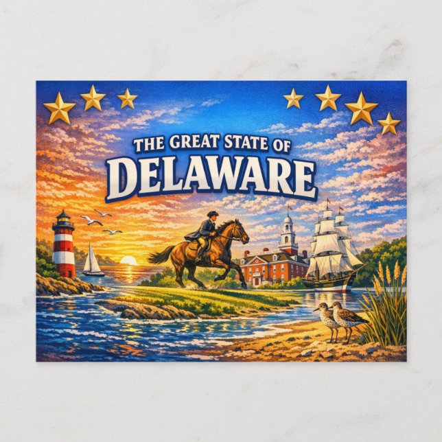 Delaware Grüße Postkarte  (Vorderseite)
