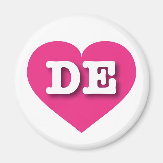 Delaware Hot Pink Heart - I Liebe DE Magnet (Vorne)