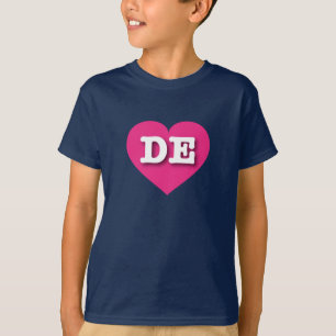 Delaware Hot Pink Heart - I Liebe DE T-Shirt