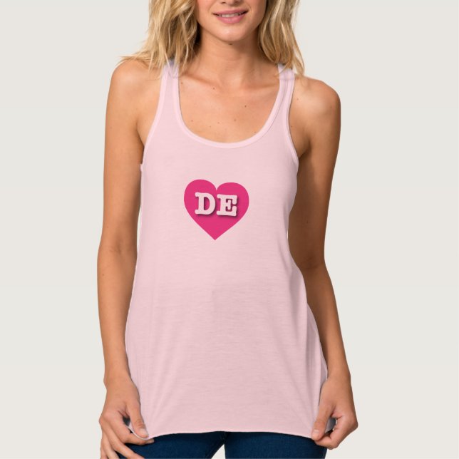Delaware Hot Pink Heart - I Liebe DE Tank Top (Vorderseite)