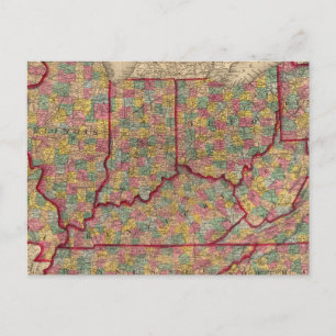 Delaware, Illinois, Indiana, Iowa North Carolina Postkarte