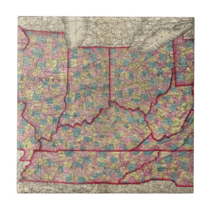 Delaware, Illinois, Indiana und Iowa Fliese