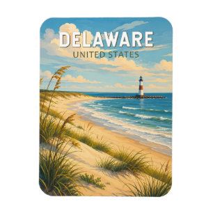 Delaware-Illustration Reise Kunst Vintage Magnet
