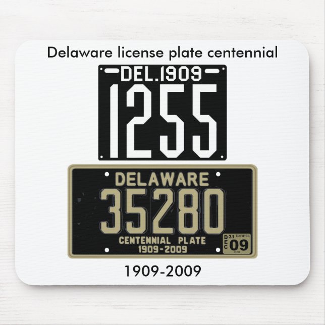 Delaware-Kfz-Kennzeichen Centennial Mousepad (Vorne)