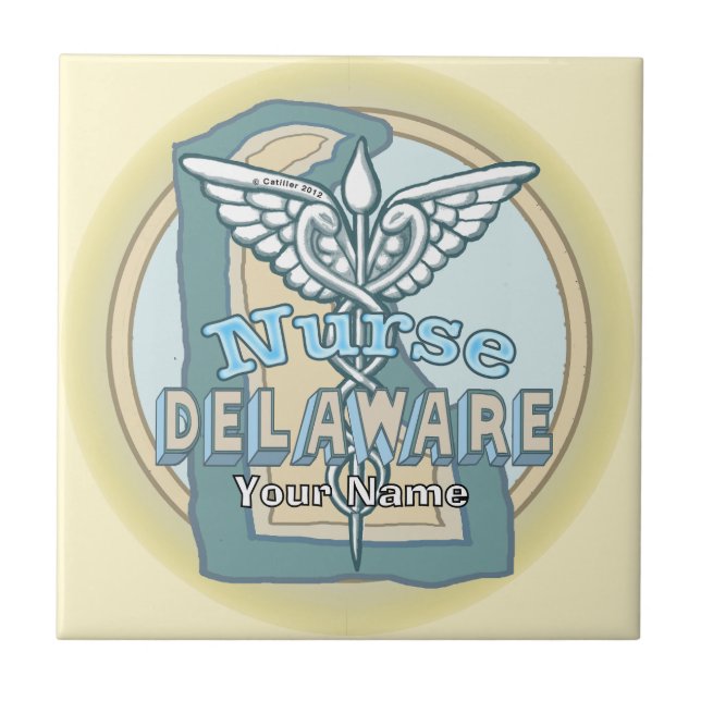 Delaware Krankenschwester Caduceus Kachel (Vorderseite)