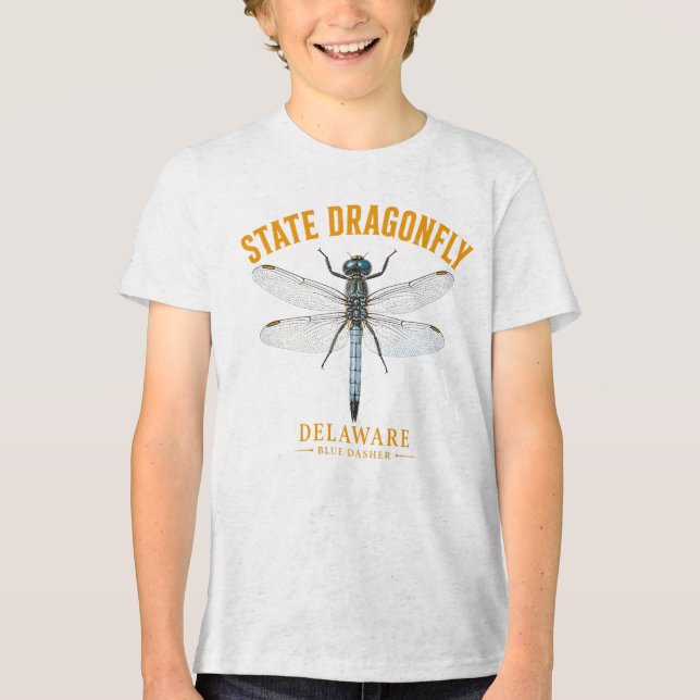 Delaware-Libelle im Flug Tri-Blend Shirt (Vorderseite)