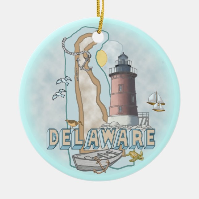 Delaware Lighthouse Keramik Ornament (Vorne)