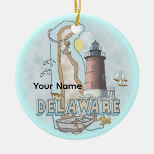 Delaware Lighthouse Keramik Ornament