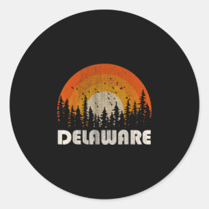 Delaware - lustige Natur Vintage-Wandern 60er 70er Runder Aufkleber