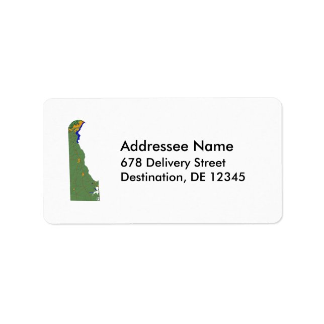 Delaware Map Address Label Adressaufkleber (Vorne)