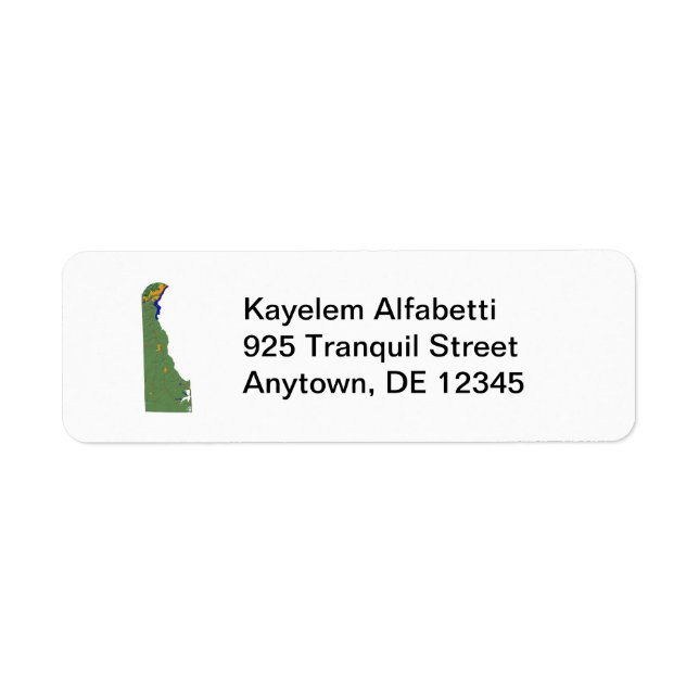 Delaware Map Return Address Label (Vorne)