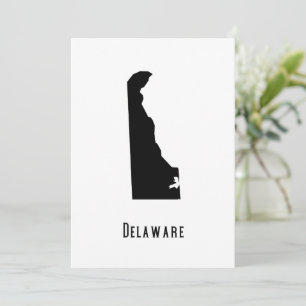 Delaware Map - Schwarz und Weiß Moderne Delaware K Einladung