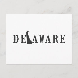 Delaware Map Shaped Letter Word Art Black Uppercas Postkarte