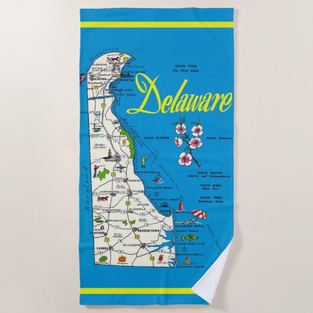 Delaware Map Strandtuch (Vorderseite)