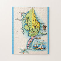 Delaware Maryland Vintage-Karte Puzzle