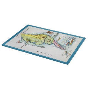 Delaware Maryland Vintage Karte  Schneidebrett