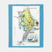Delaware Maryland Vintage-Karten-Wurfdecke