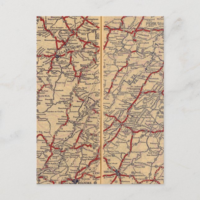 Delaware, Maryland, Virginia, West Virginia Postkarte (Vorderseite)