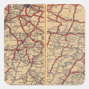 Delaware, Maryland, Virginia, West Virginia Quadratischer Aufkleber