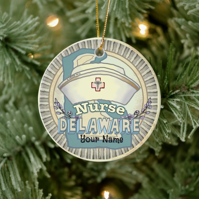 Delaware Nurse Keramik Ornament (Baum)