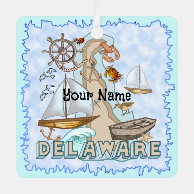 Delaware Ornament Aus Metall (Vorderseite)
