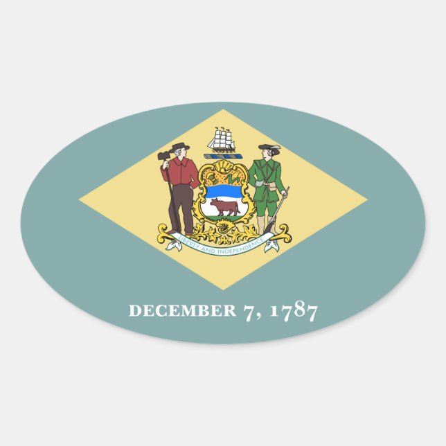Delaware Ovaler Aufkleber (Vorderseite)